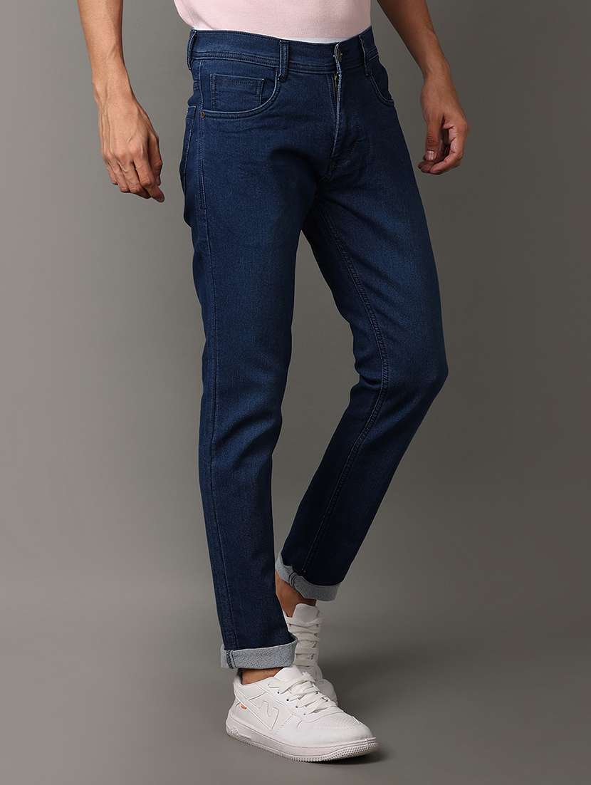 men mid rise plain slim fit jeans - 21620456 -  Standard Image - 1