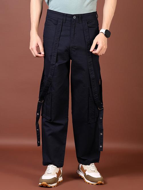 men solid mid rise regular fit cargo - 21620625 - Standard Image - 0