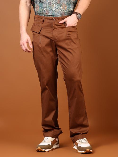 men solid mid rise chino - 21620627 - Standard Image - 0