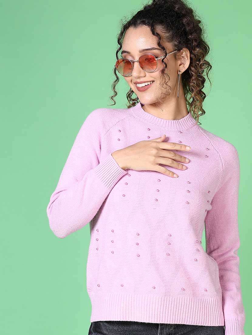 women pearl embellished long sleeve pullover - 21620731 -  Standard Image - 1