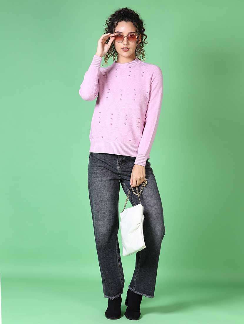 women pearl embellished long sleeve pullover - 21620731 -  Standard Image - 4