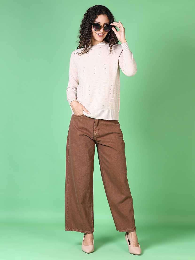 women pearl embellished long sleeve pullover - 21620765 -  Standard Image - 4