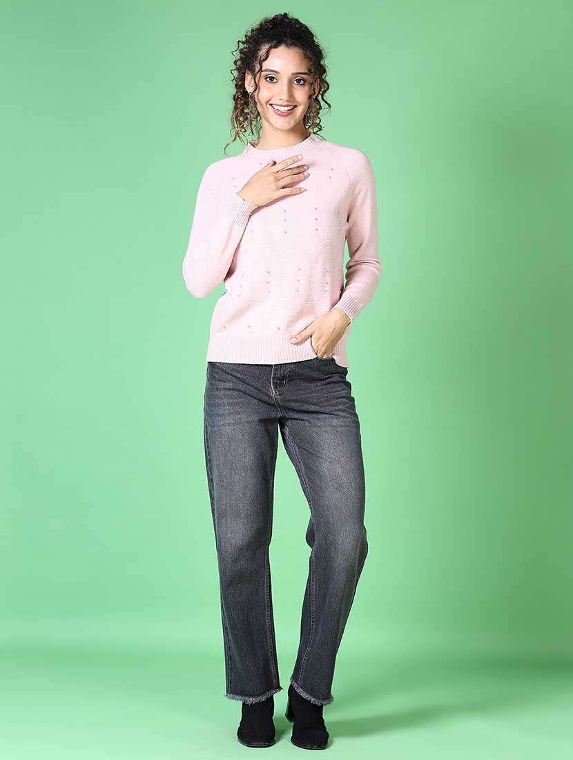 women pearl embellished long sleeve pullover - 21620766 -  Standard Image - 4