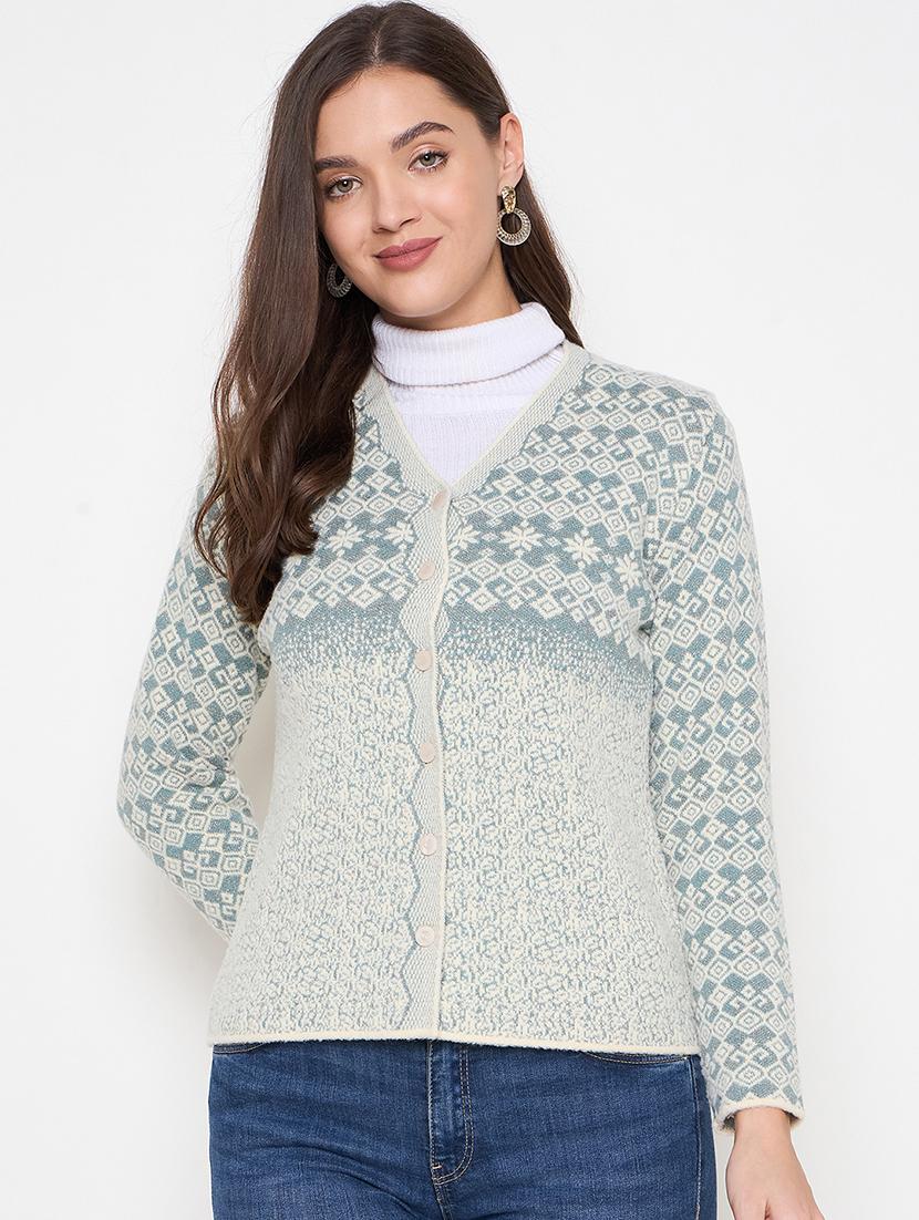 women self design long sleeves cardigan - 21620838 - Zoom Image - 0