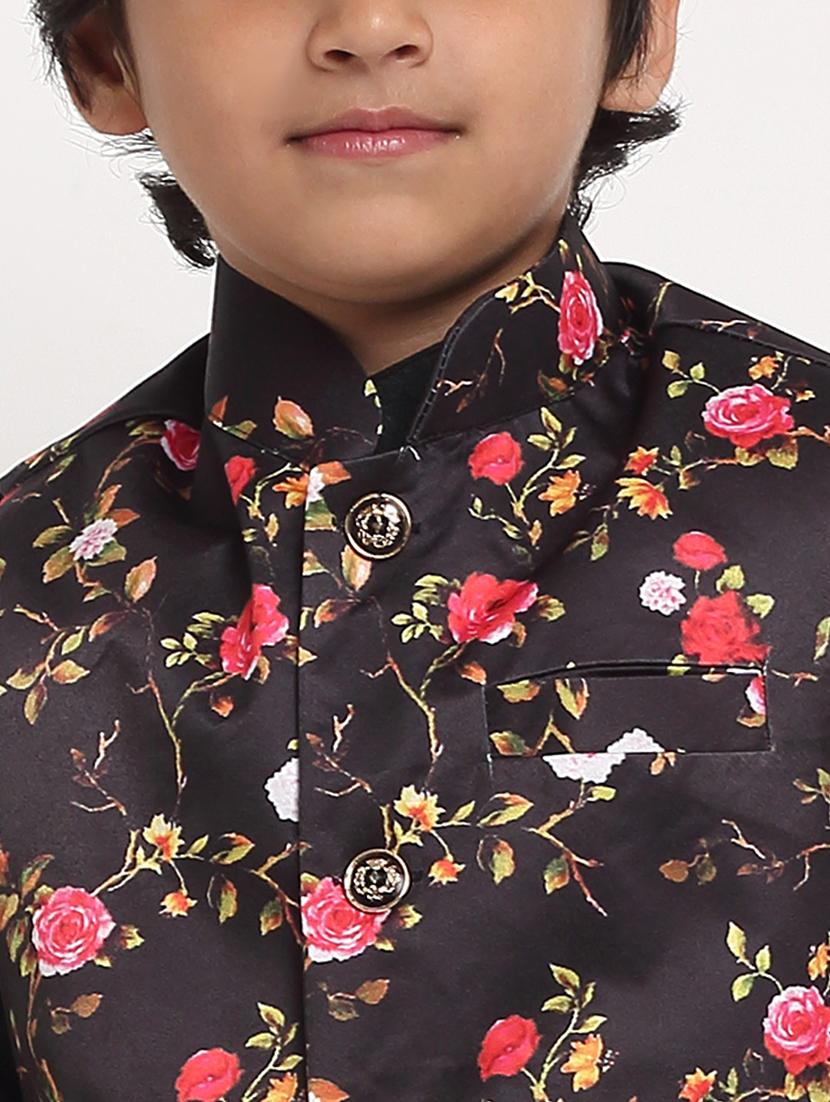 kids floral mandarin neck nehru jacket - 21621040 - Standard Image - 4