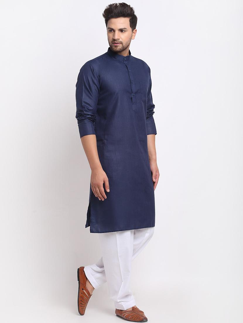 men solid long sleeve ethnic wear set - 21621102 -  Standard Image - 1