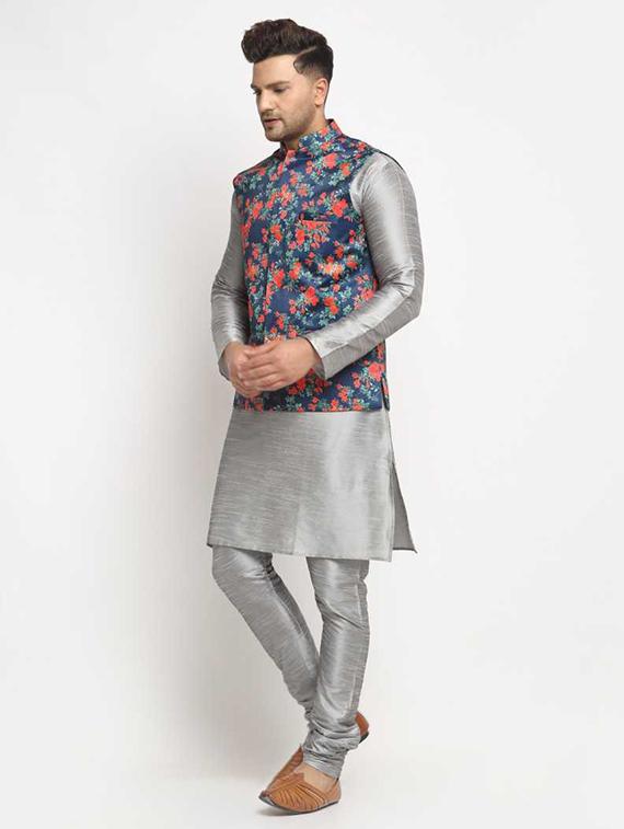 men kurta chridar with jacket ethnic wear set - 21621242 -  Standard Image - 1
