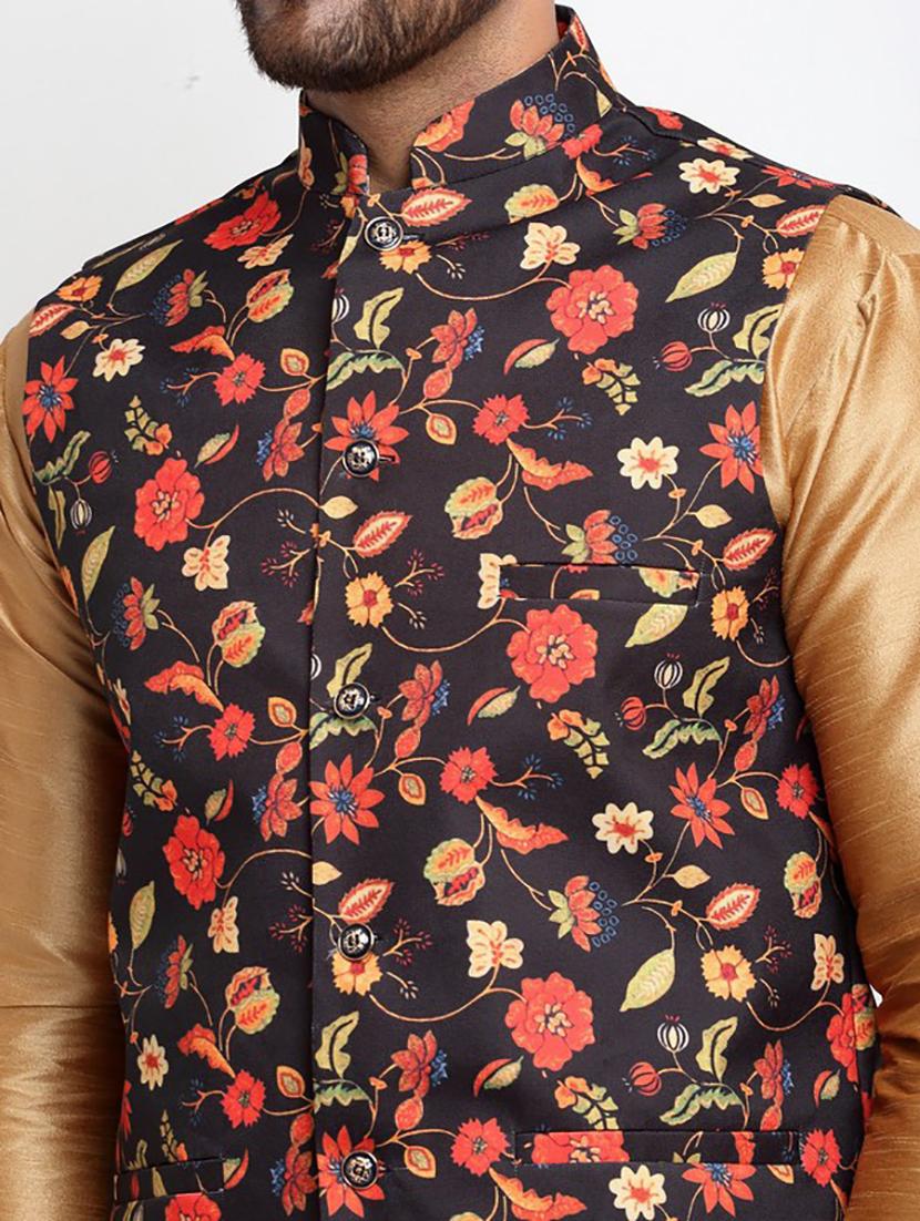 men kurta pyjama with jacket ethnic wear set - 21621399 - Standard Image - 4
