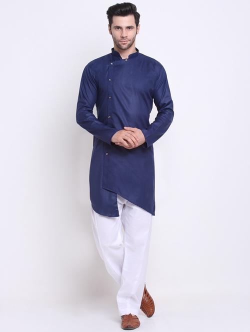 men solid long sleeve ethnic wear set - 21621416 - Standard Image - 0