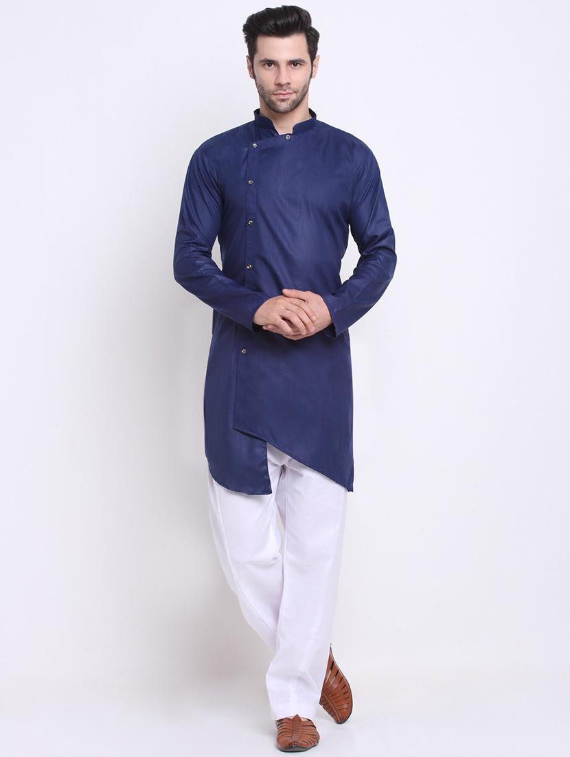 men solid long sleeve ethnic wear set