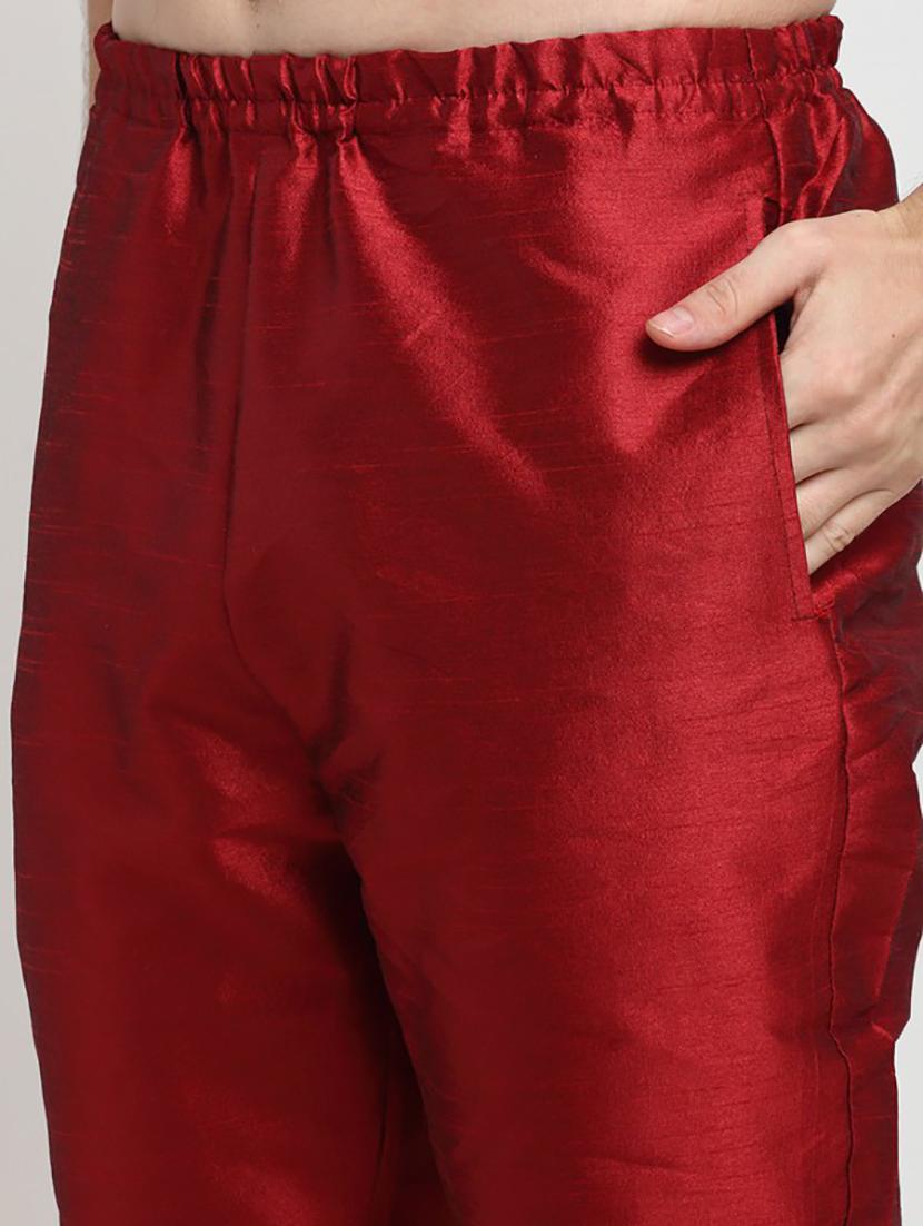 men solid asymmetric kurta pyjama ethnic wear set - 21621520 - Standard Image - 4