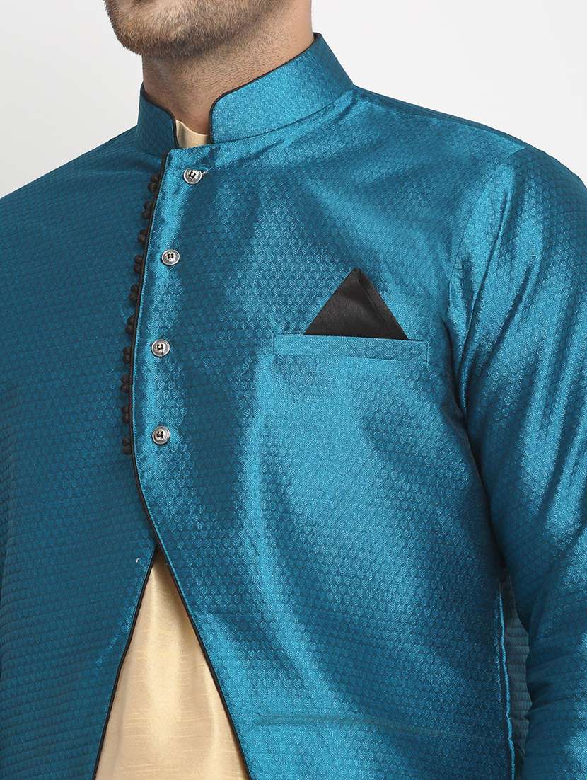 men kurta pyjama with jacket ethnic wear set - 21621564 - Standard Image - 4