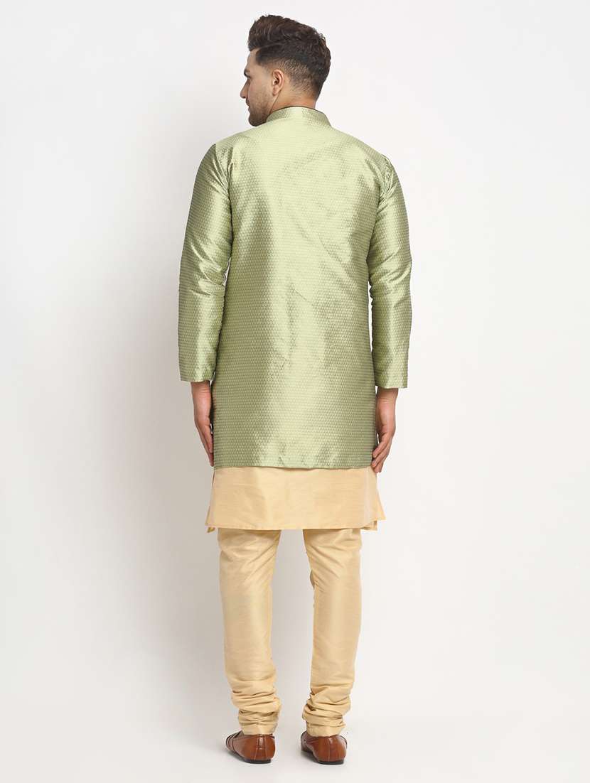 men kurta pyjama with jacket ethnic wear set - 21621568 - Standard Image - 1