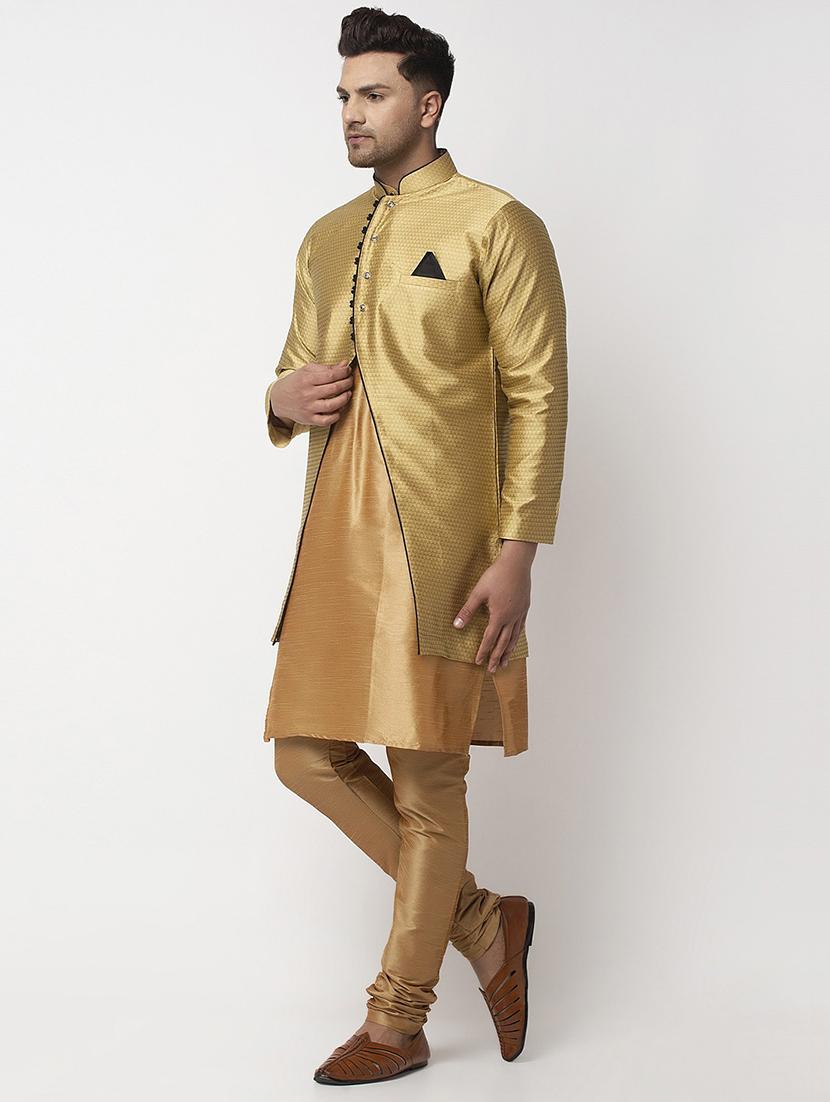 men kurta pyjama with jacket ethnic wear set - 21621589 -  Standard Image - 1