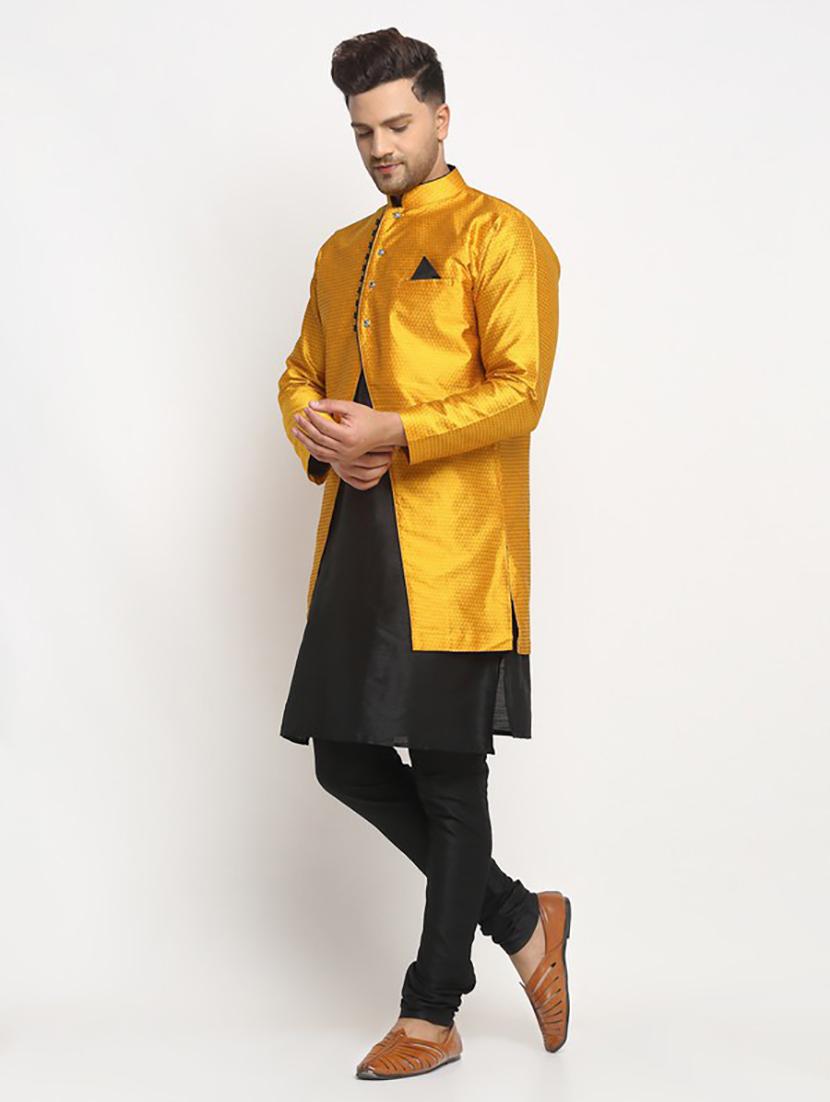 men kurta pyjama with jacket ethnic wear set - 21621598 - Standard Image - 1
