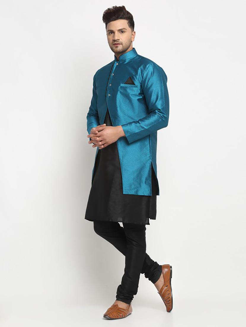 men kurta pyjama with jacket ethnic wear set - 21621600 -  Standard Image - 1