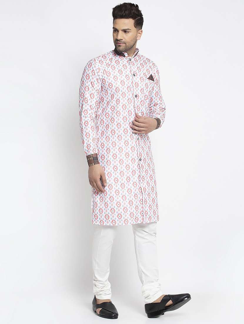 men printed kurta pyjama ethnic wear set - 21621629 - Standard Image - 1