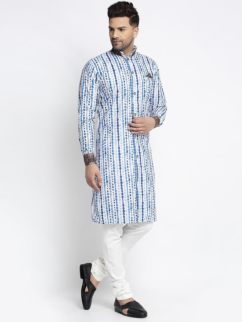 men printed kurta churidar ethnic wear set - 21621637 -  Standard Image - 1