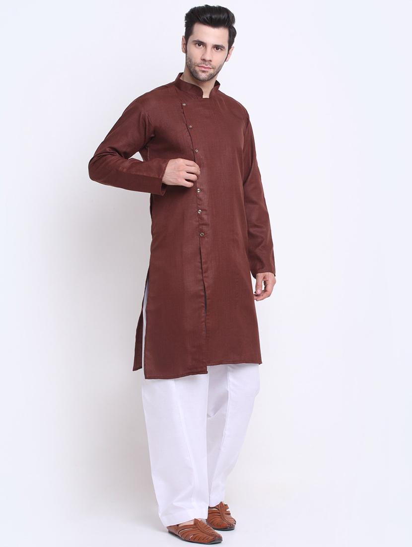 men solid long sleeve ethnic wear set - 21621680 - Standard Image - 1