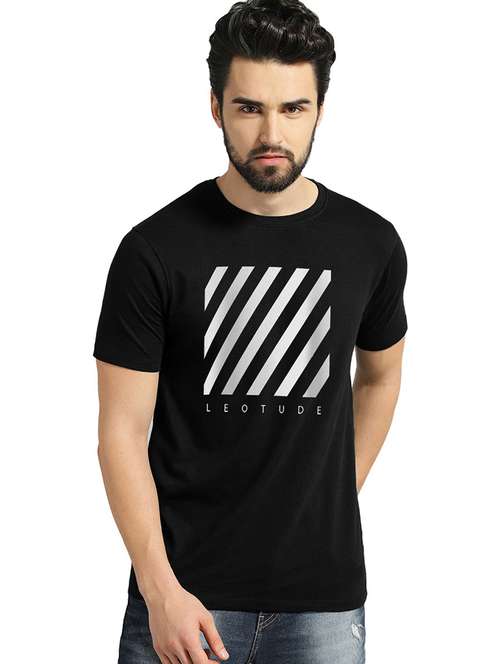 men round neck front printed t-shirt - 21621832 -  Standard Image - 0