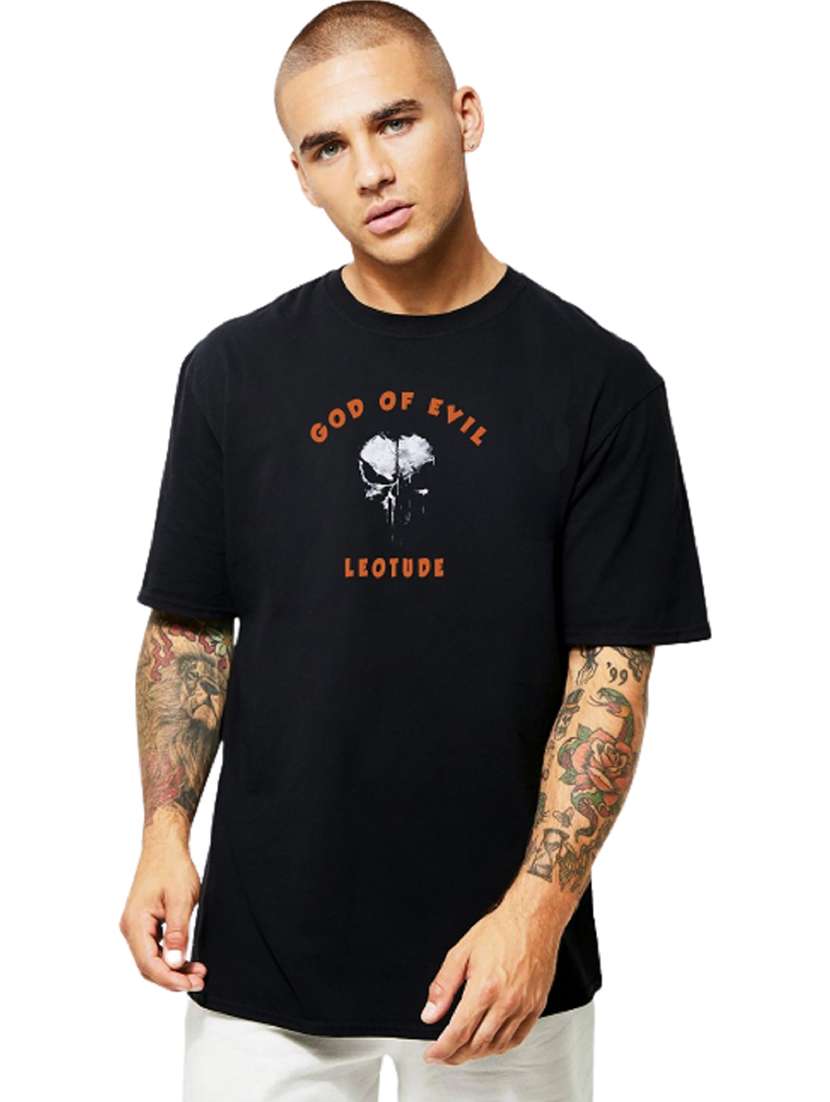 men round neck printed oversized t-shirt