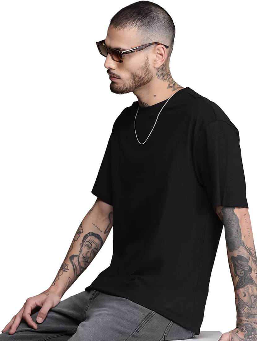 men round neck solid oversized t-shirt - 21621970 -  Standard Image - 1