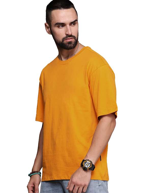 men round neck solid oversized t-shirt - 21621984 -  Standard Image - 1