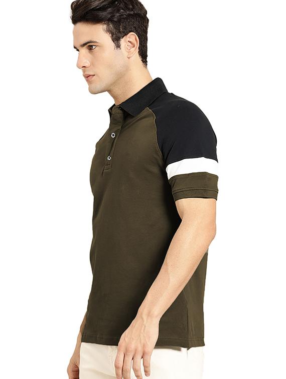 men regular fit color block polo t-shirt - 21622024 -  Standard Image - 1