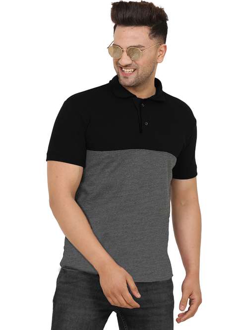 men regular fit color block polo t-shirt - 21622028 -  Standard Image - 0