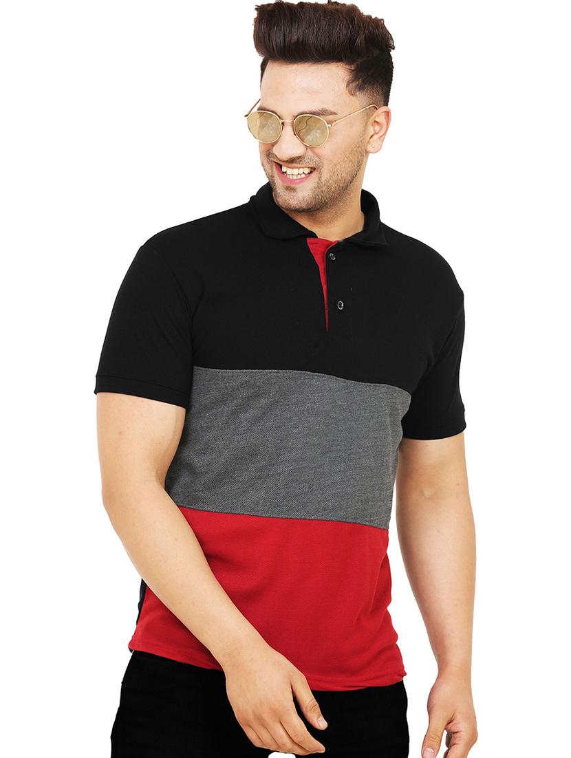 men regular fit color block polo t-shirt - 21622035 - Zoom Image - 0