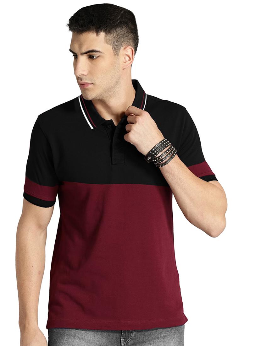 men regular fit color block polo t-shirt - 21622048 - Zoom Image - 0