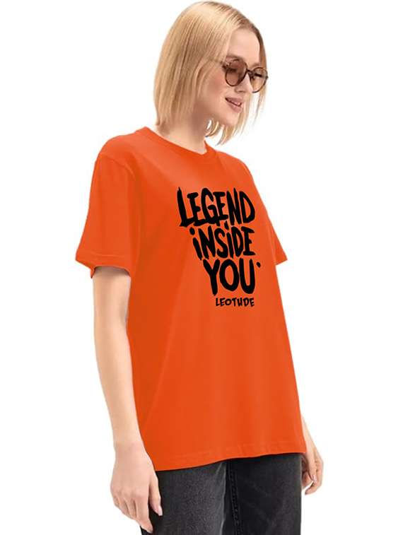 women round neck front print t-shirt - 21622073 - Standard Image - 1