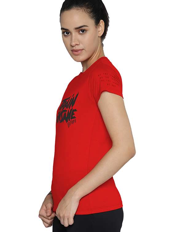 women round neck front print t-shirt - 21622078 -  Standard Image - 1