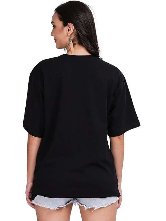 women round neck printed oversized t-shirt - 21622108 -  Standard Image - 1