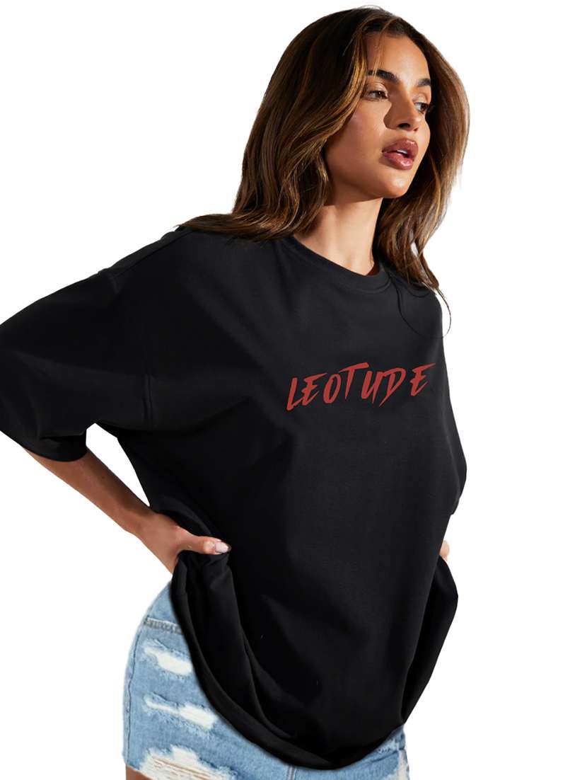 women round neck printed oversized t-shirt - 21622153 - Standard Image - 1