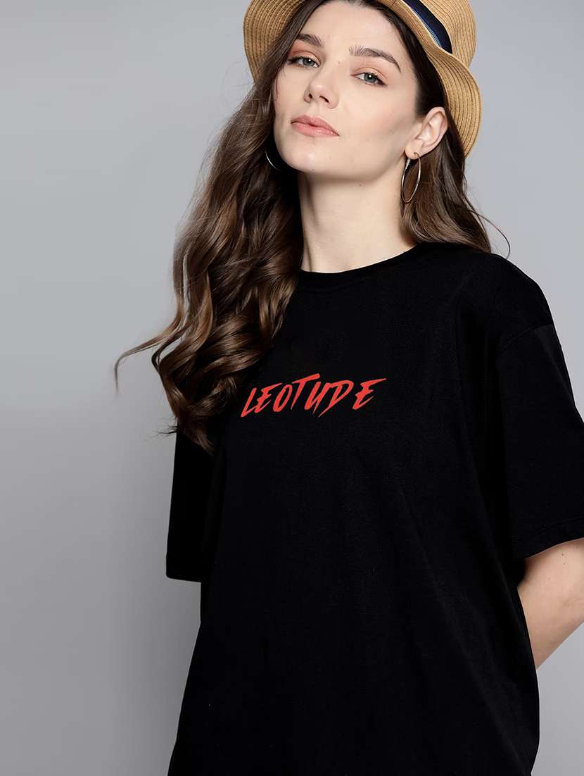 women round neck printed oversized t-shirt - 21622154 -  Standard Image - 1