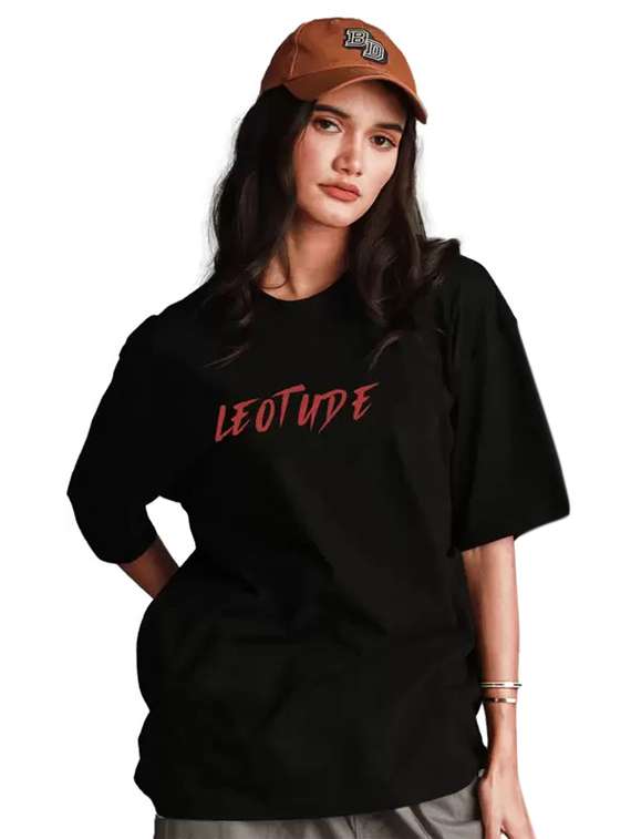 women round neck printed oversized t-shirt