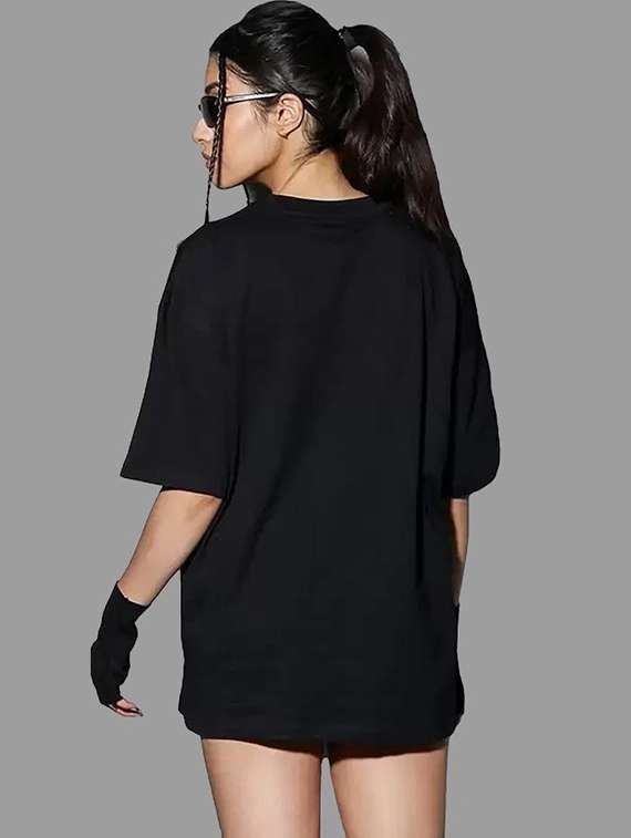 women round neck printed oversized t-shirt - 21622159 -  Standard Image - 1