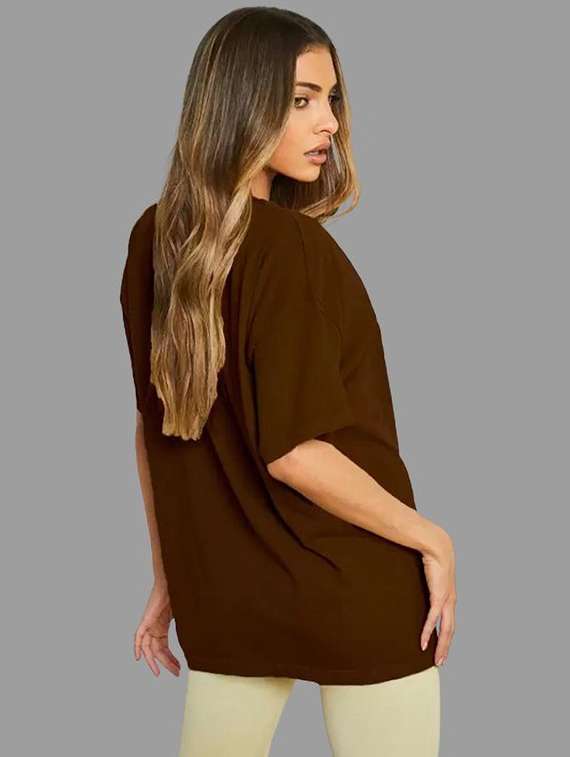 women round neck printed oversized t-shirt - 21622180 -  Standard Image - 1