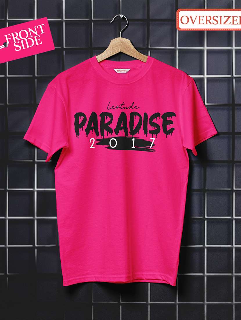 women round neck printed oversized t-shirt