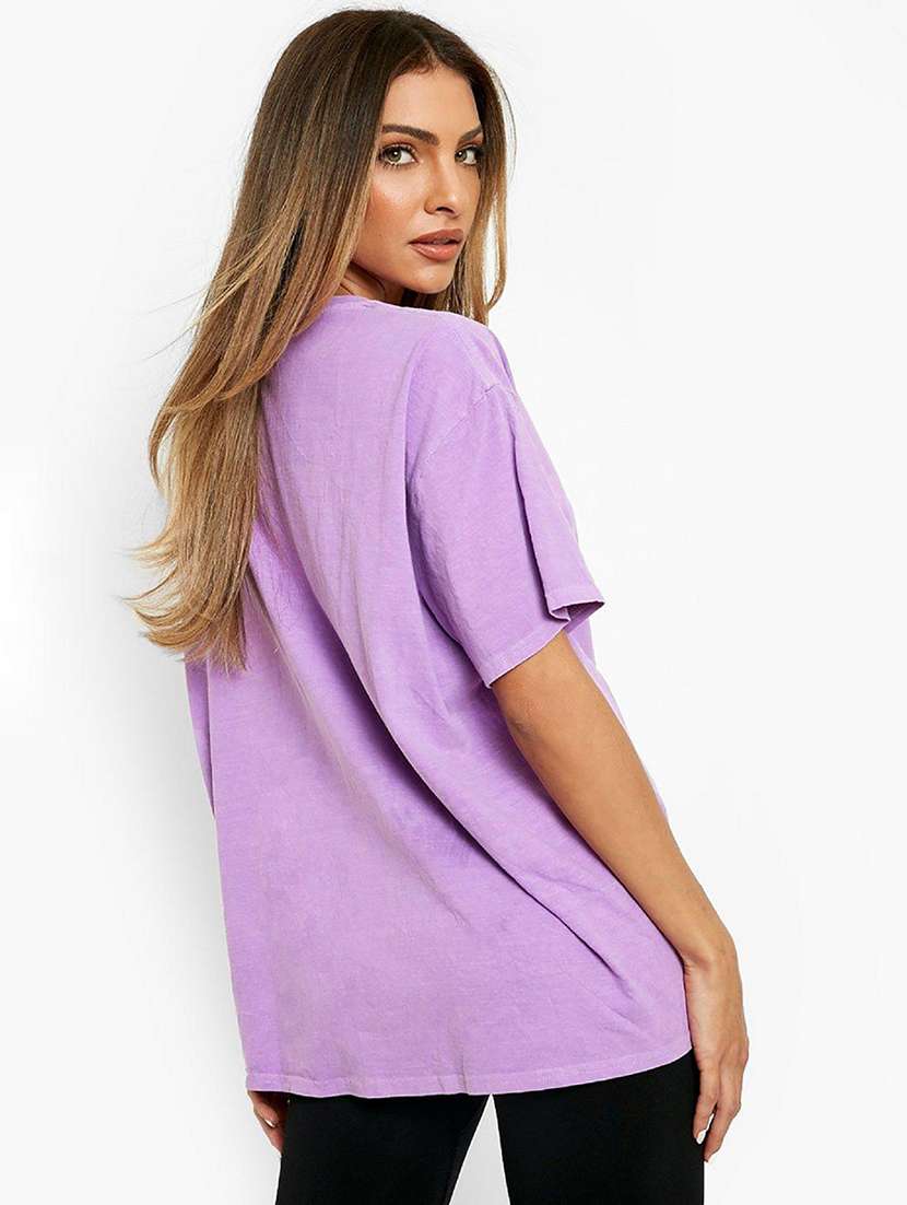 women round neck printed oversized t-shirt - 21622271 -  Standard Image - 1