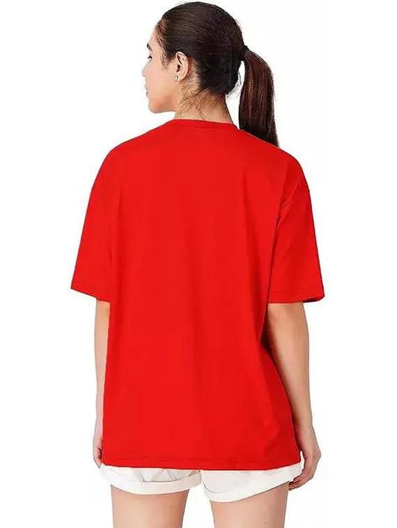 women round neck printed oversized t-shirt - 21622288 - Standard Image - 1