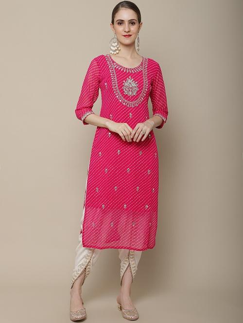 women three quarter sleeve straight kurta - 21622778 - Standard Image - 0