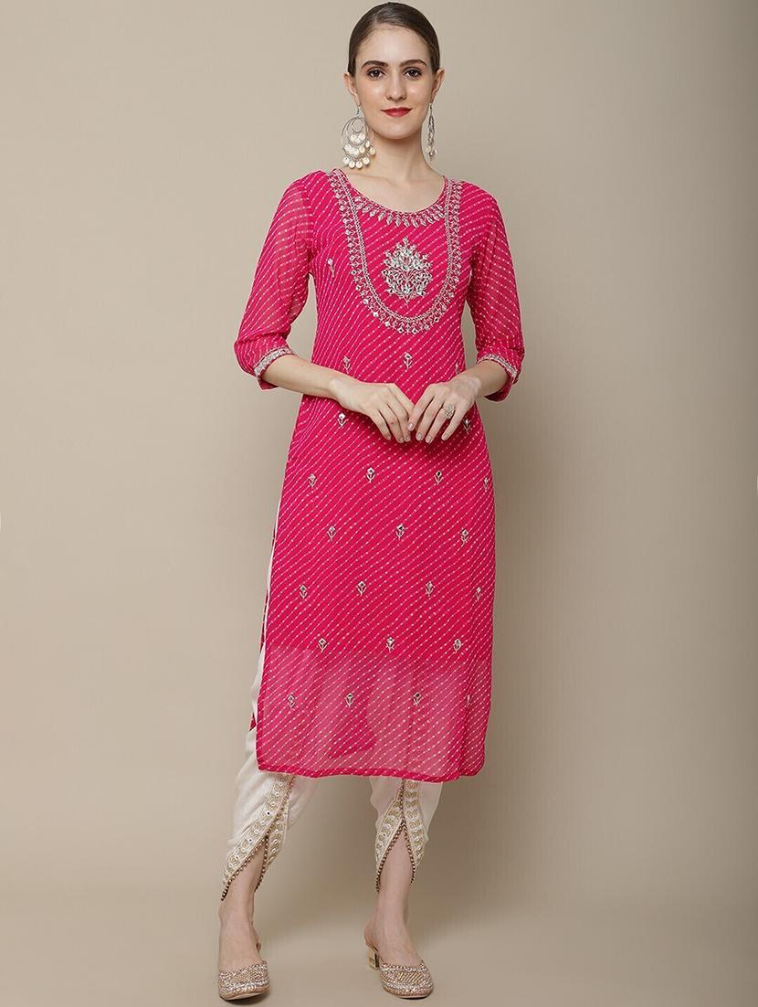 women three quarter sleeve straight kurta - 21622778 - Zoom Image - 0