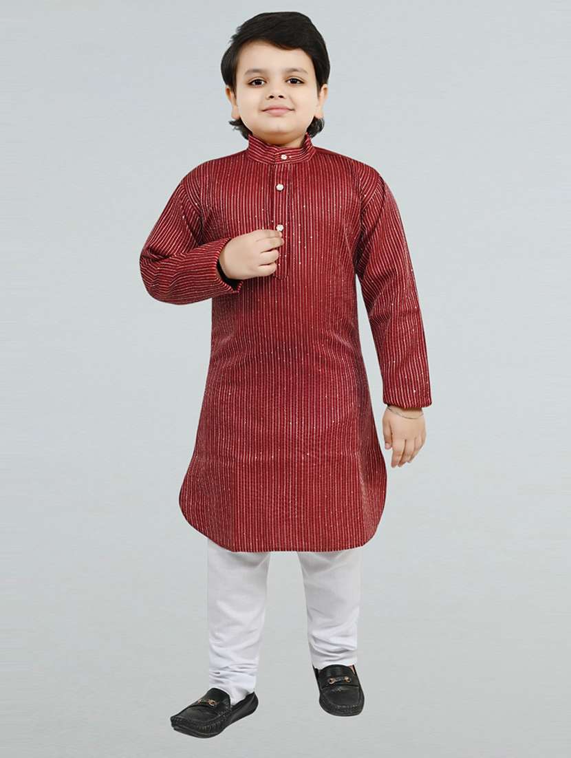 boys mandarin neck kurta payjama ethnic wear set