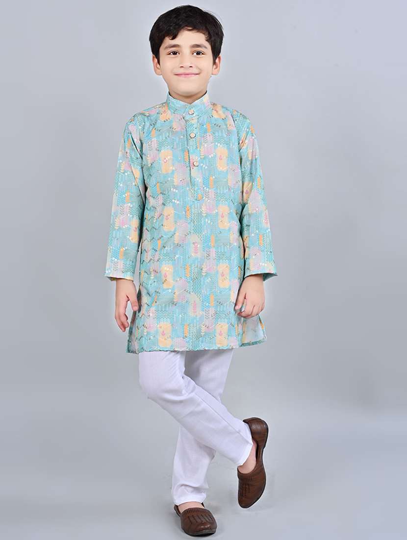boys mandarin neck kurta payjama ethnic wear set