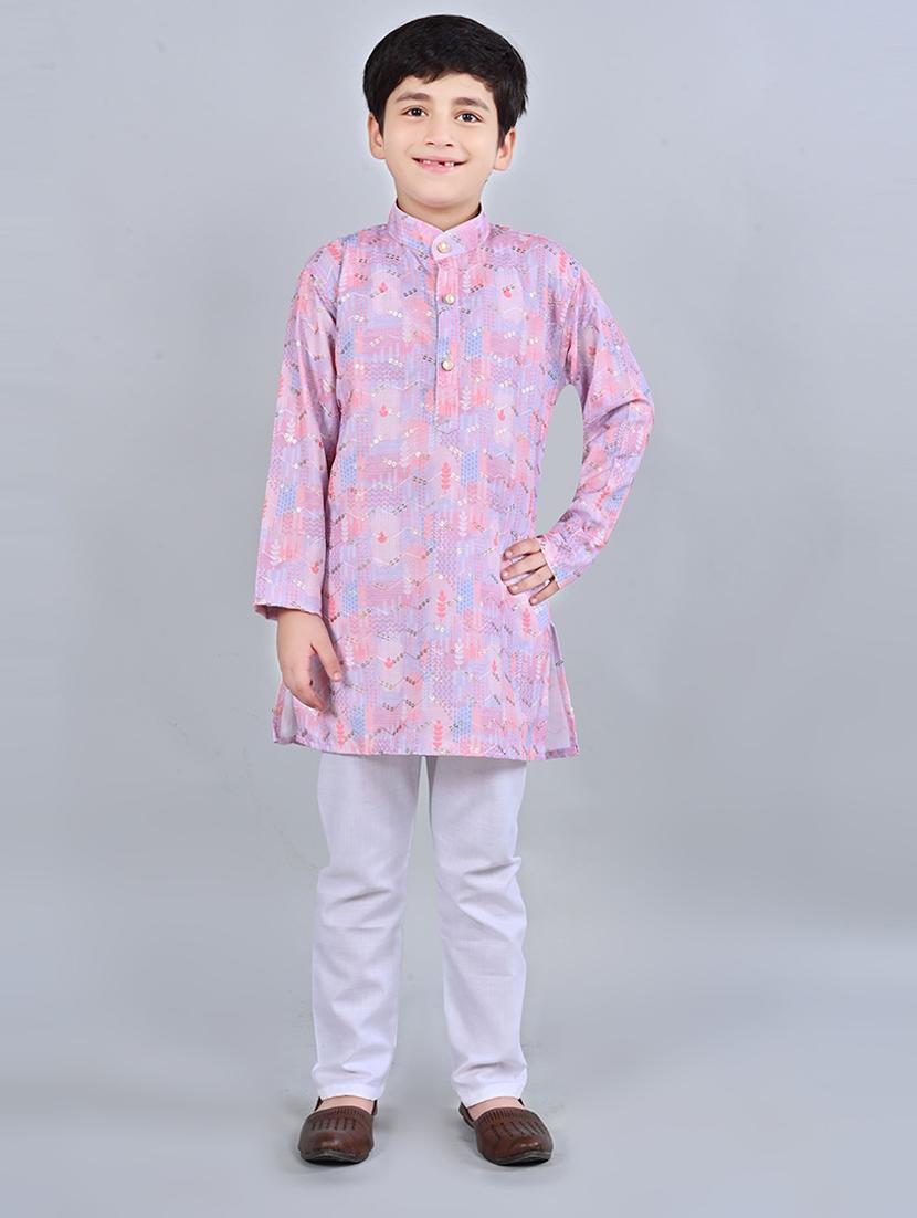 boys mandarin neck kurta payjama ethnic wear set
