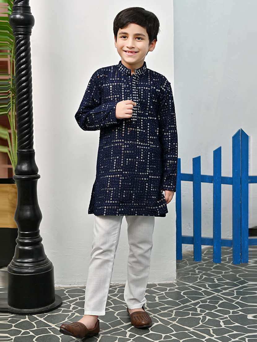 boys mandarin neck kurta payjama ethnic wear set