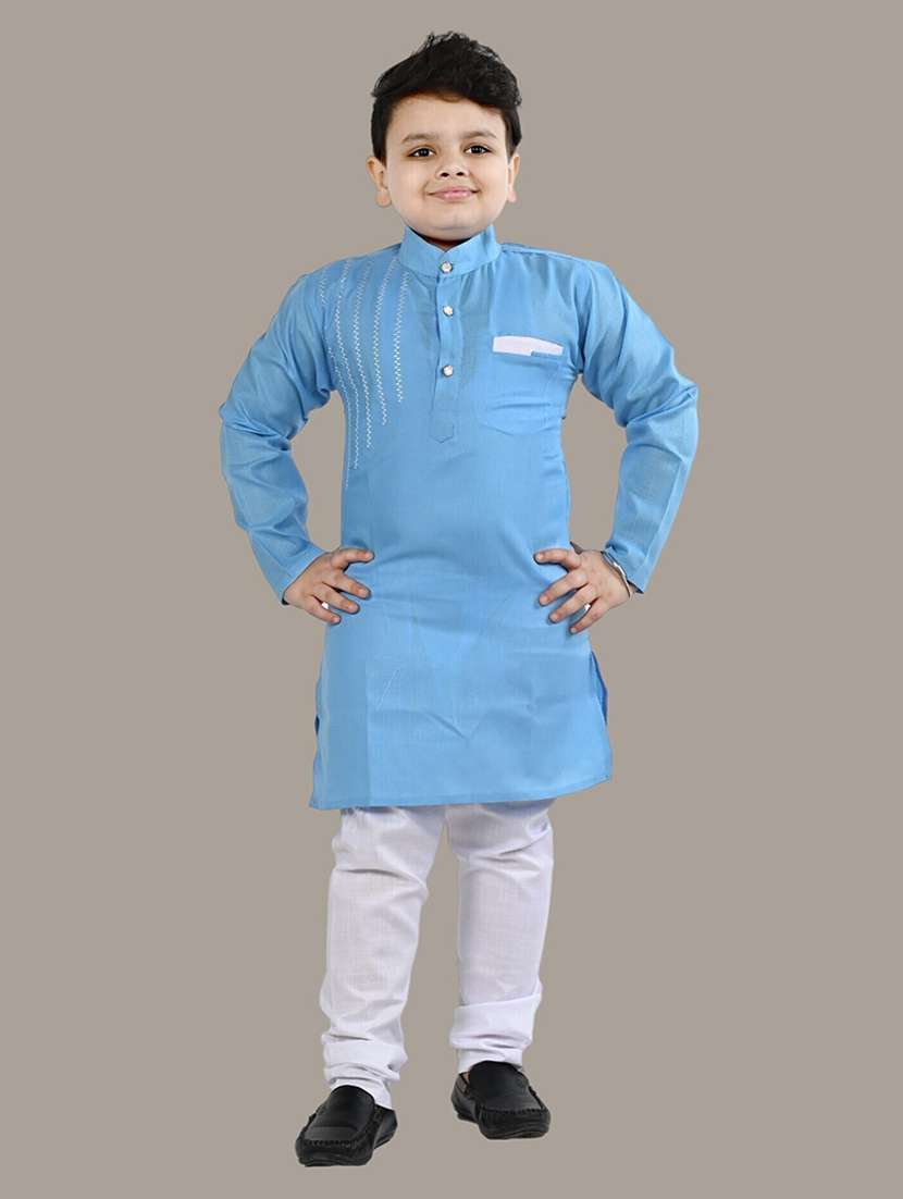 boys mandarin neck kurta payjama ethnic wear set