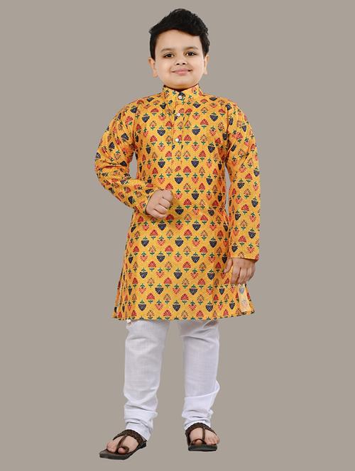 boys mandarin neck kurta payjama ethnic wear set - 21622961 - Standard Image - 0